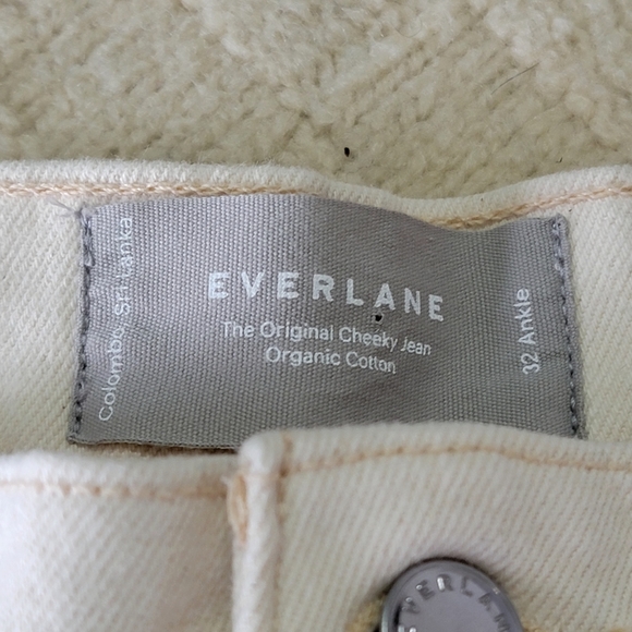 Everlane The Original Cheeky Jean size 32 Ankle Organic Cotton Ecru Ivory - Picture 3 of 12